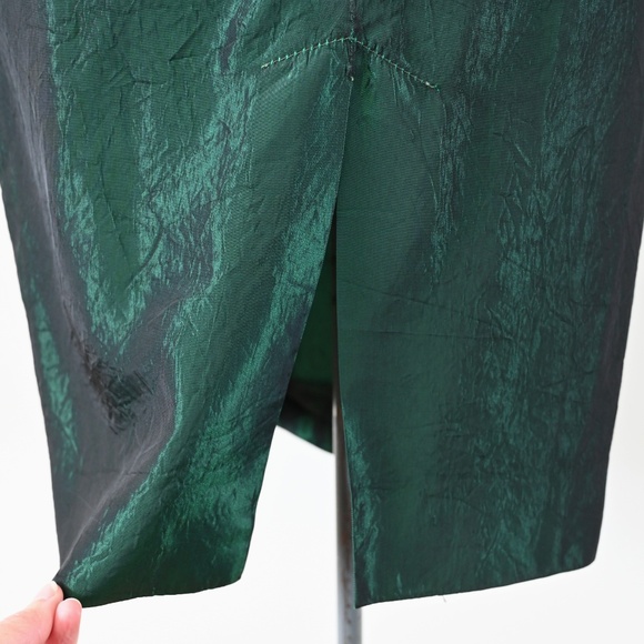 1980s B.B. Collections by BarbaraBarbara Iridescent Shimmery Green Disco Skirt - Picture 7 of 12